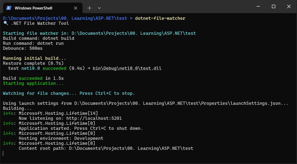 DotNet FileWatcher Screenshot