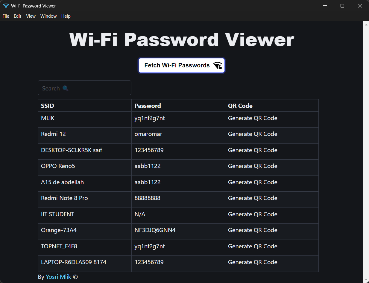 WiFi Password App Screenshot